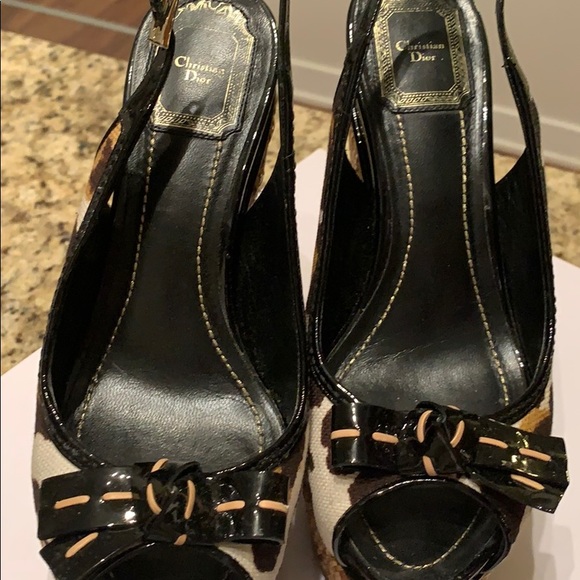 Christian Dior Leopard Platform Wedges - Picture 2 of 8